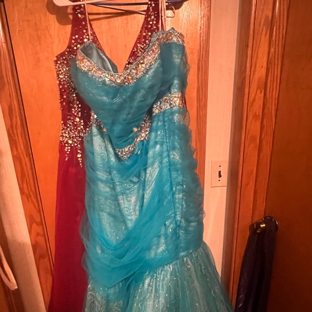 Strapless Blue Dress Needs Ribbon For Corset